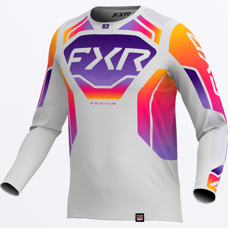 Chargez l'image dans la visionneuse de la galerie, CustomYthPodiumMX_Jersey_GreyPurpleTang_SKU_263312-_0580_Front
