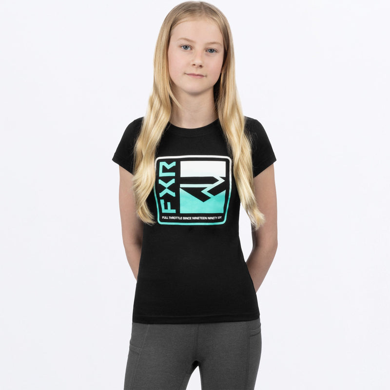 Chargez l'image dans la visionneuse de la galerie, Broadcast_Girls_Prem_TShirt_Y_BlackMint_241553-_1054_Front
