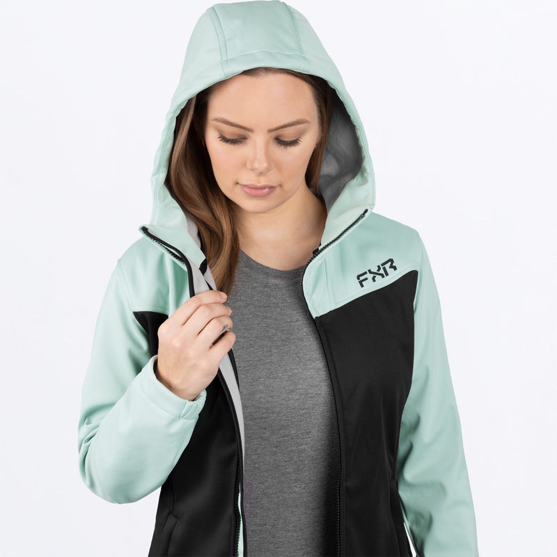 Chargez l'image dans la visionneuse de la galerie, RidgeSoftshell_Jacket_W_BlackLtSage_242200-_1071_Detail
