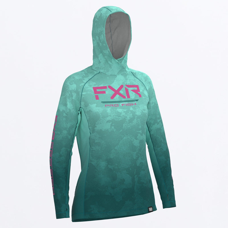 Chargez l'image dans la visionneuse de la galerie, Derby_UPF_Pullover_Hoodie_W_SeafoamCamoEPink_232246_5994_front
