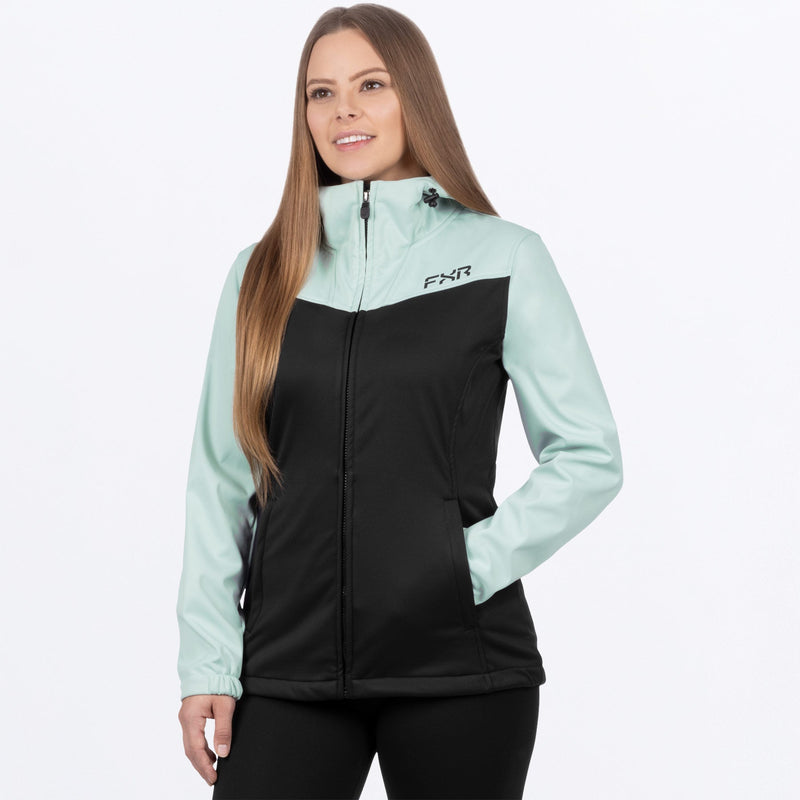 Chargez l'image dans la visionneuse de la galerie, RidgeSoftshell_Jacket_W_BlackLtSage_242200-_1071_Front
