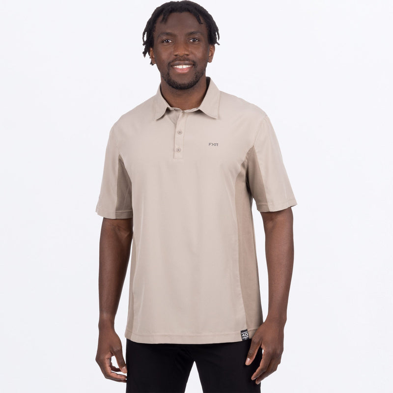 Chargez l'image dans la visionneuse de la galerie, MBreezePerformanceUPFPolo_Shirt_Stone_SKU_242082-_1700_Front
