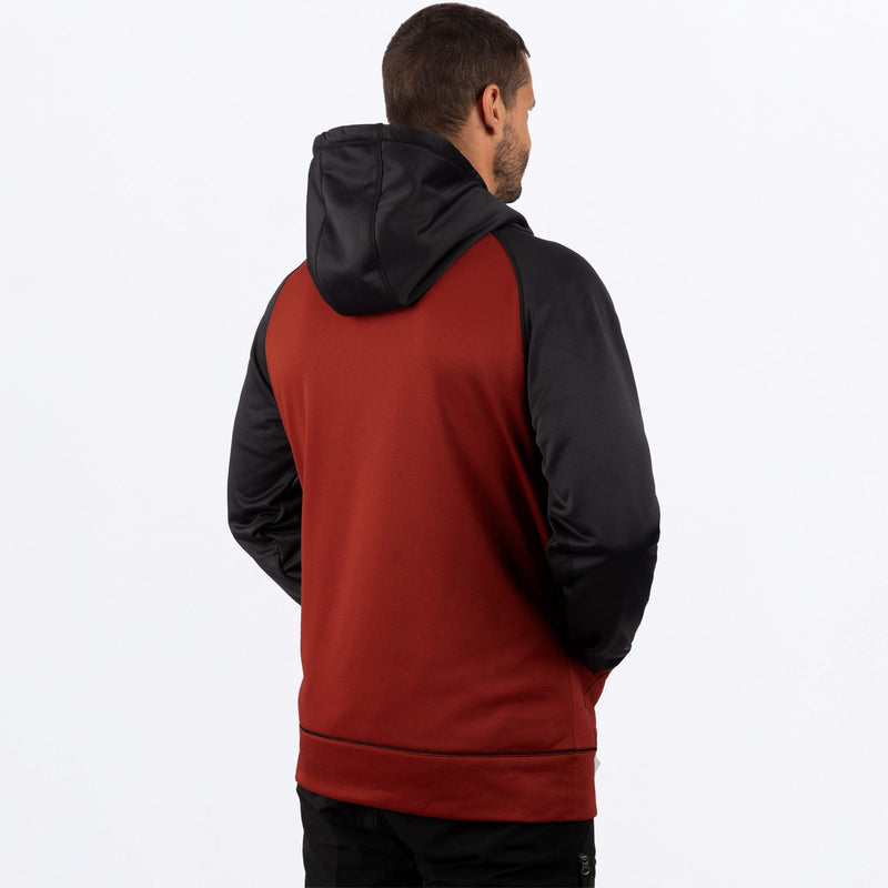 Chargez l'image dans la visionneuse de la galerie, UnisexPodiumTechPOHoodie_M_RustBlack_231120-_1037_back
