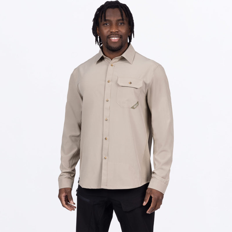 Chargez l'image dans la visionneuse de la galerie, MBreezePerformanceUPFLS_Shirt_Stone_SKU_232043-_1700_Front
