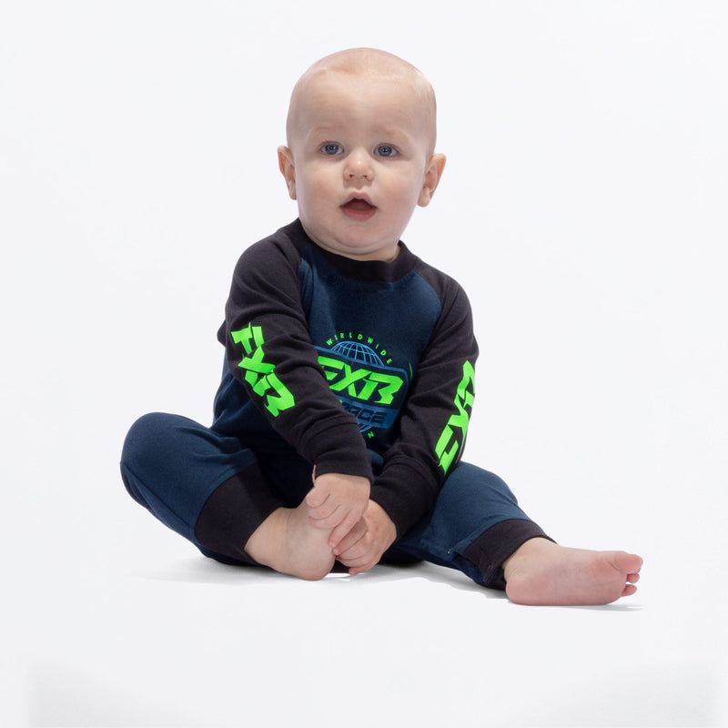 Chargez l'image dans la visionneuse de la galerie, Infant_RaceDiv_Onesie_Y_MidnightLime_251537-_4770_side
