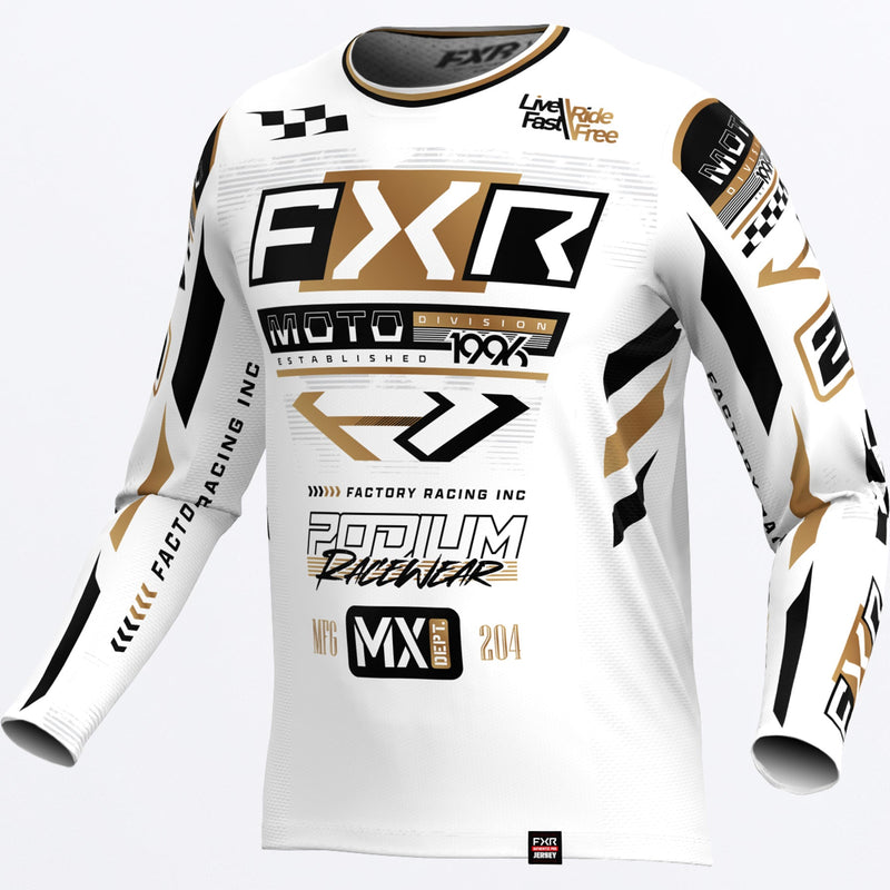 Chargez l'image dans la visionneuse de la galerie, CustomPodiumGladiator_MXJersey_YTH_WhiteBlkGold_253313-_0110_front
