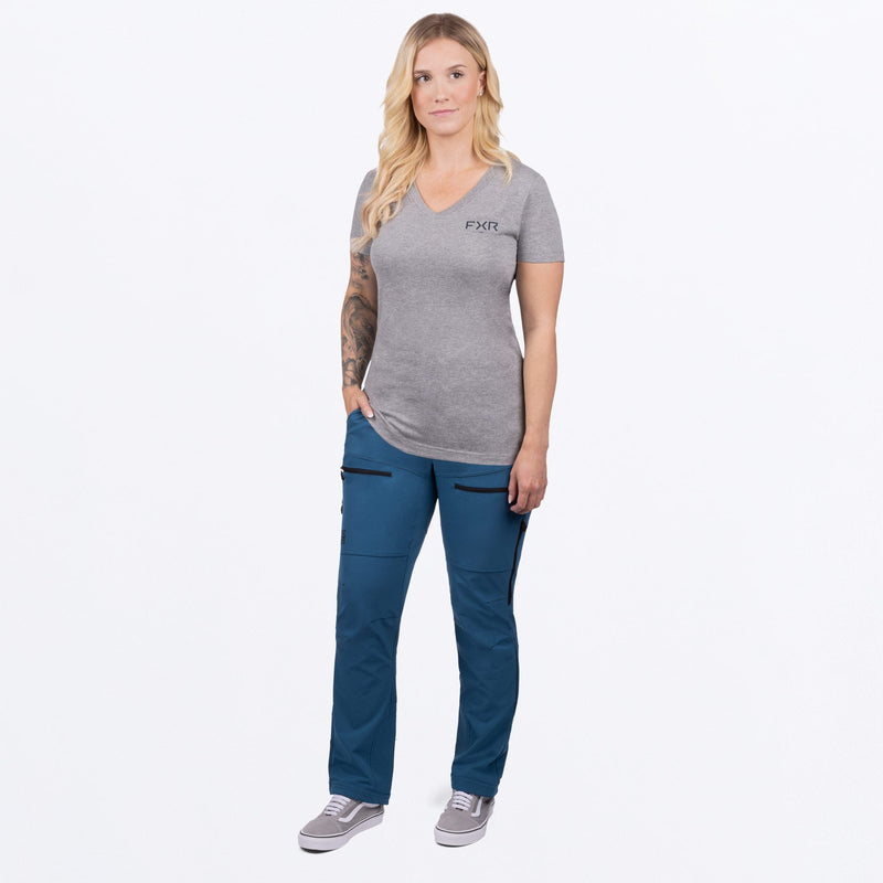 Chargez l'image dans la visionneuse de la galerie, Helium_PremiumVNeckTShirt_W_GreyHeatherDarkSteel_242231-_0703_FrontFULL
