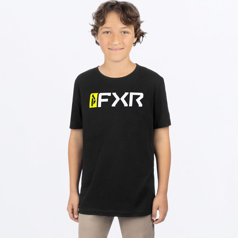 Chargez l'image dans la visionneuse de la galerie, YthMiteredPremium_T-Shirt_BlackHiVis_SKU_271516-_1065_Front
