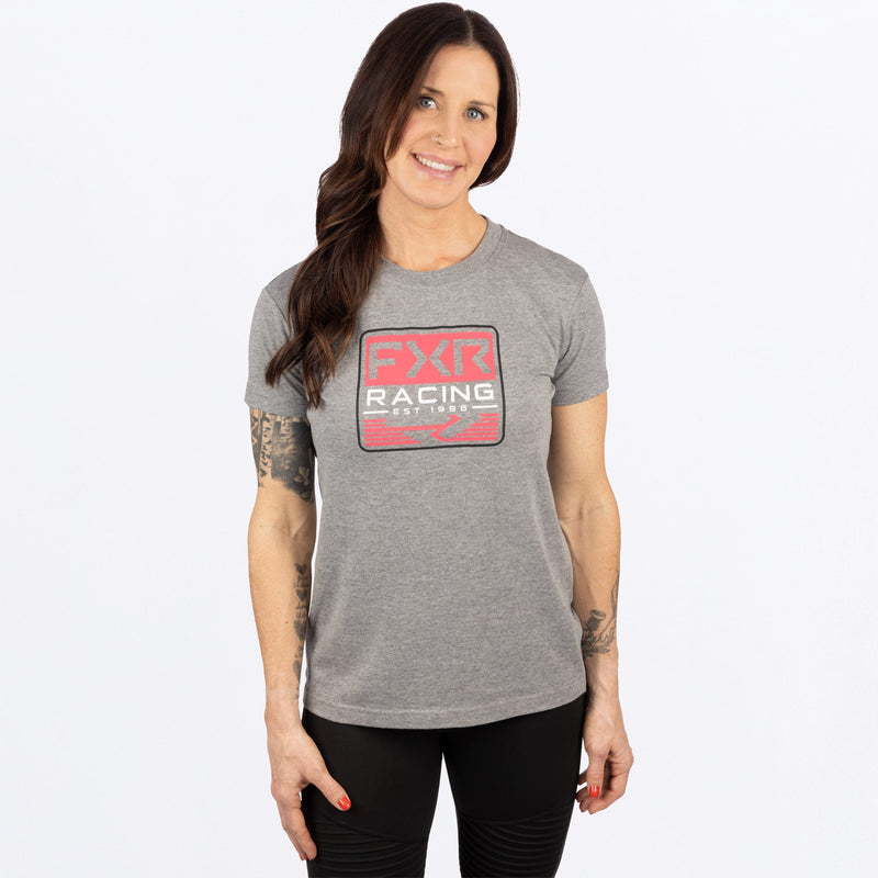 Chargez l'image dans la visionneuse de la galerie, Emblem_PremiumTShirt_W_GreyHeatherRazz_251411-_0728_side
