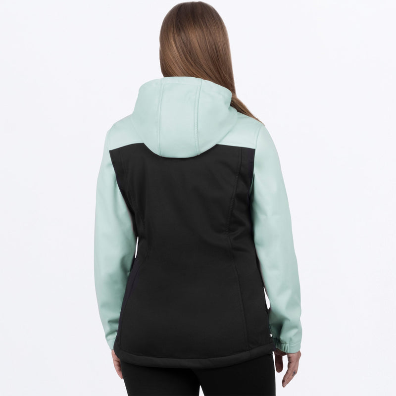 Chargez l'image dans la visionneuse de la galerie, RidgeSoftshell_Jacket_W_BlackLtSage_242200-_1071_back
