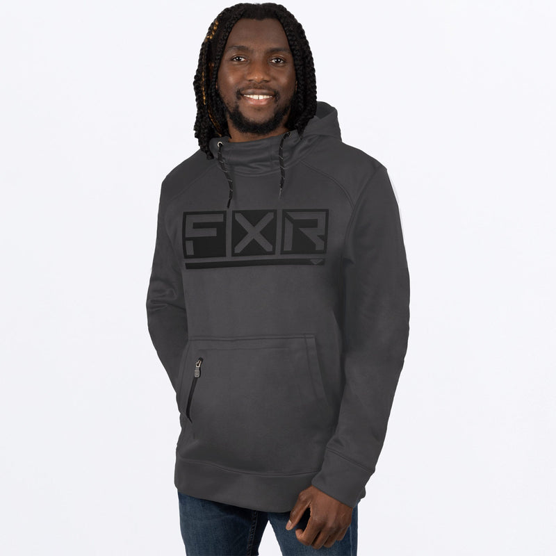 Chargez l'image dans la visionneuse de la galerie, UnisexPodiumTechPOHoodie_M_CharBlack_231120-_0810_front
