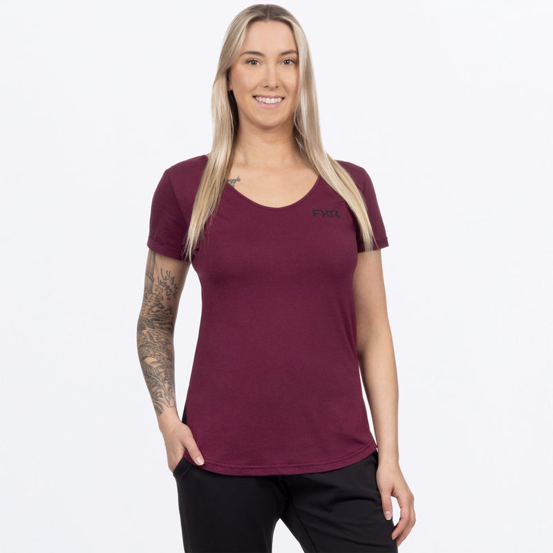 Chargez l'image dans la visionneuse de la galerie, Lotus_TShirt_W_Merlot_242255-_2700_Front
