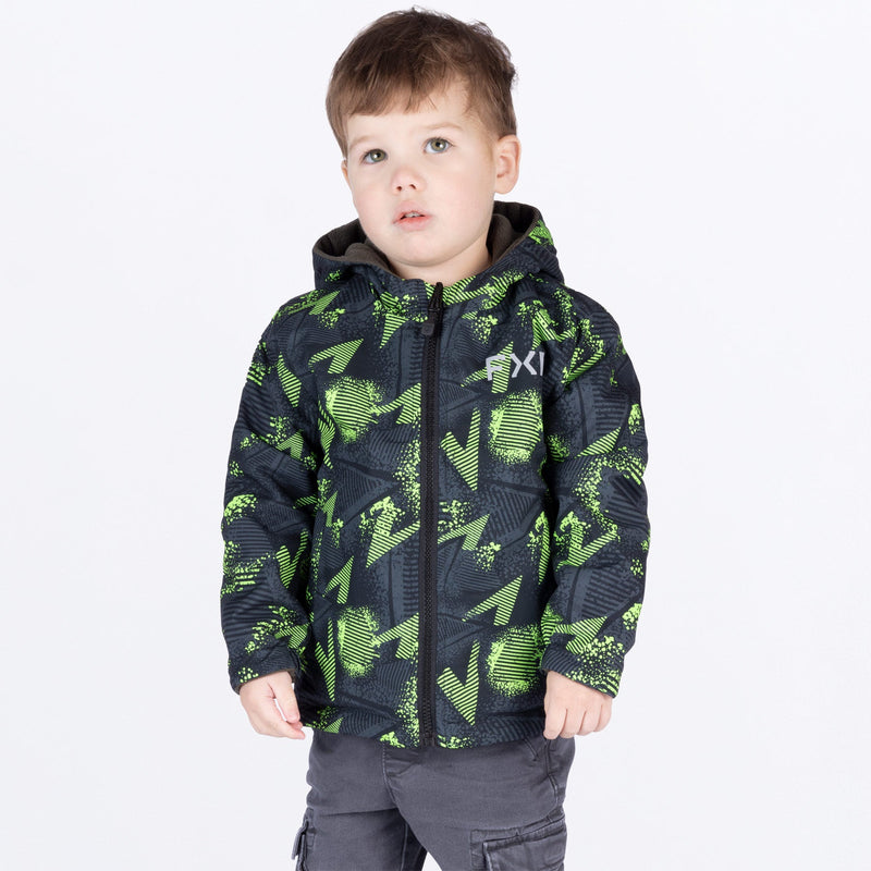 Chargez l'image dans la visionneuse de la galerie, ToddlerRideReversible_Jacket_LimeHazardGrey_SKU_242203-_7105_Front
