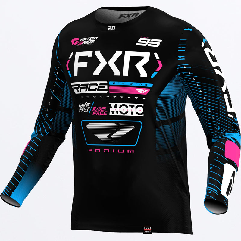 Chargez l'image dans la visionneuse de la galerie, CustomPodium_MXJersey_BlkCyanPink_253337-_1042_back
