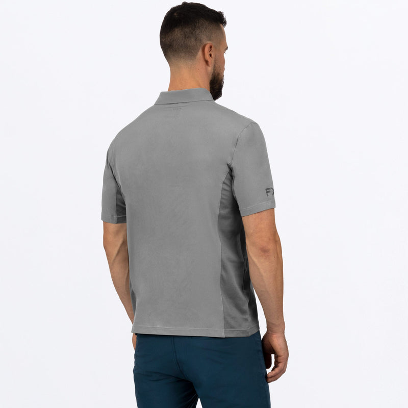 Chargez l'image dans la visionneuse de la galerie, M_Cast_Performance_UPF_Polo_Shirt_GreyBlack_212082_0510_back
