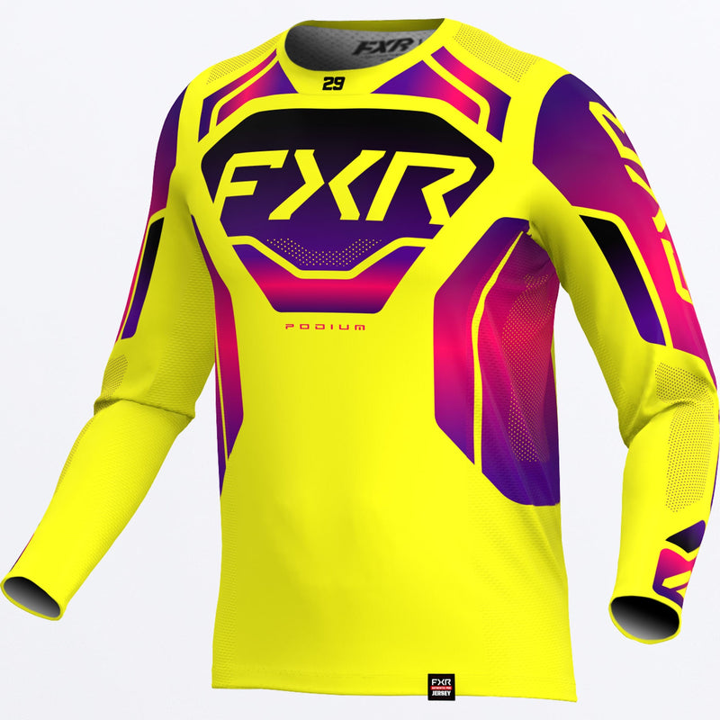 Chargez l'image dans la visionneuse de la galerie, CustomPodiumRelayMX_Jersey_YellowRazzBlack_SKU_263341-_6028_Front
