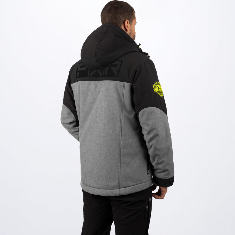 Chargez l'image dans la visionneuse de la galerie, VerticalPro_InsulatedSoftshellJacket_M_GreyHeatherHiVis_210909-_0765_Back
