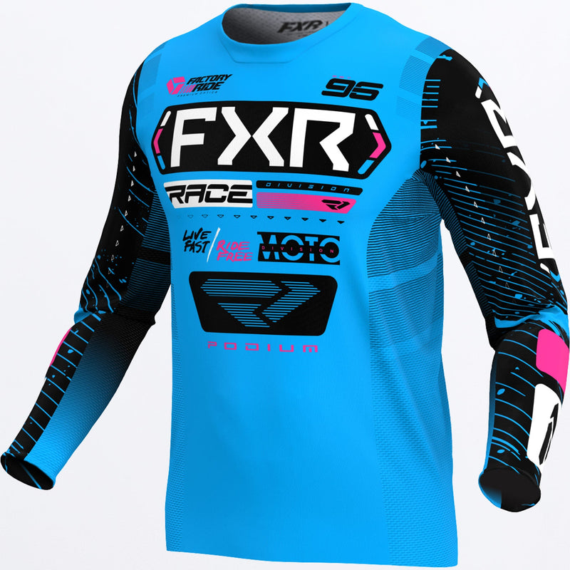 Chargez l'image dans la visionneuse de la galerie, Podium_MXJersey_CyanBlkPink_253325-_4210_front
