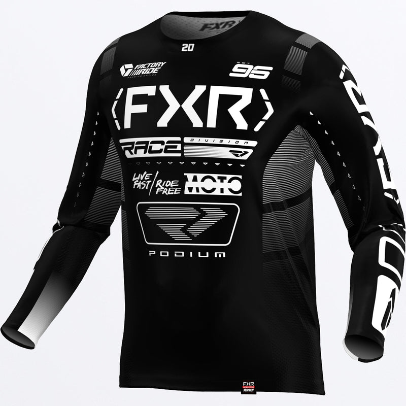 Chargez l'image dans la visionneuse de la galerie, CustomPodium_MXJersey_BlkWhite_253337-_1001_front

