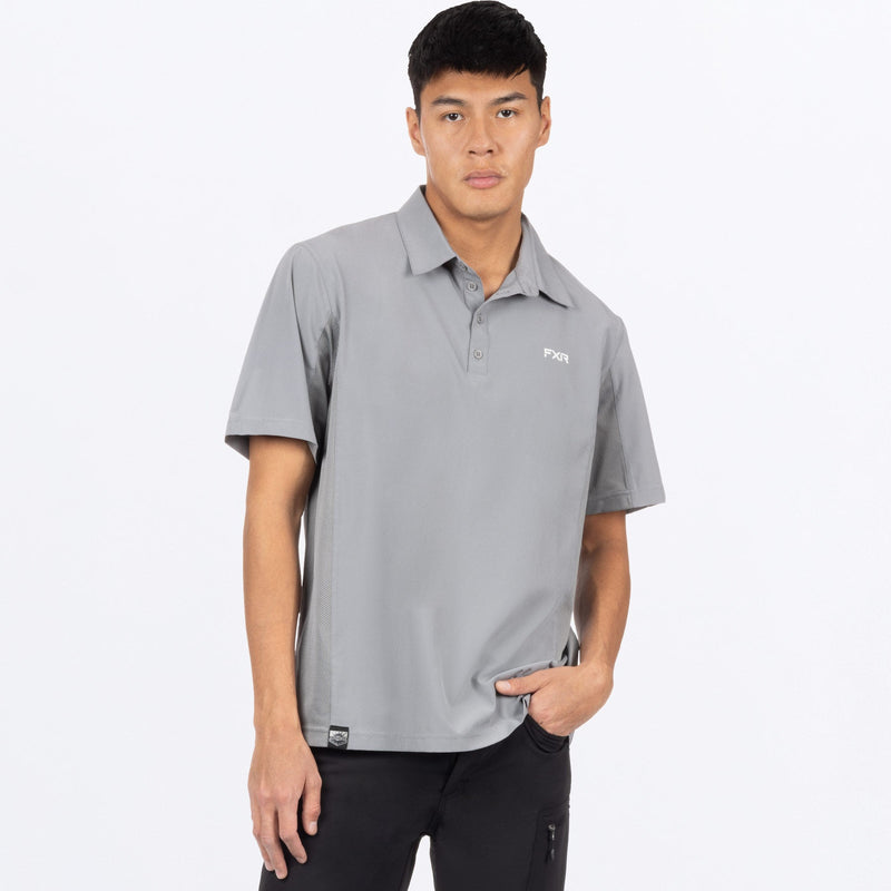 Chargez l'image dans la visionneuse de la galerie, MBreezePerformanceUPFPolo_Shirt_Grey_SKU_242082-_0500_Front
