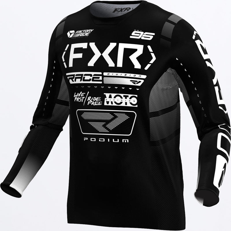 Chargez l'image dans la visionneuse de la galerie, Podium_MXJersey_BlkWhite_253325-_1001_front

