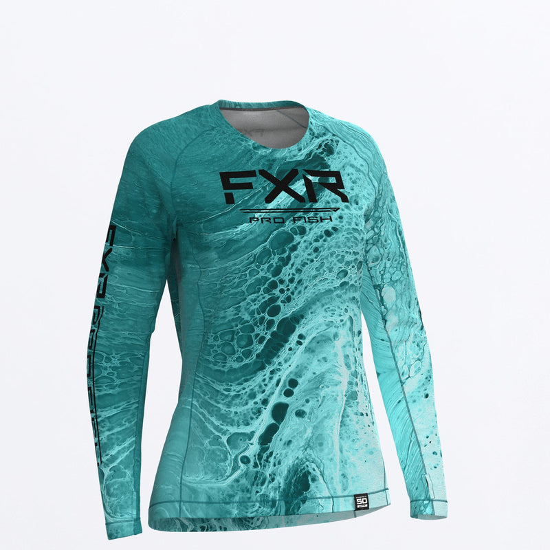 Chargez l'image dans la visionneuse de la galerie, Derby_UPF_Longsleeve_W_HighTideTeal_232249_5600_front
