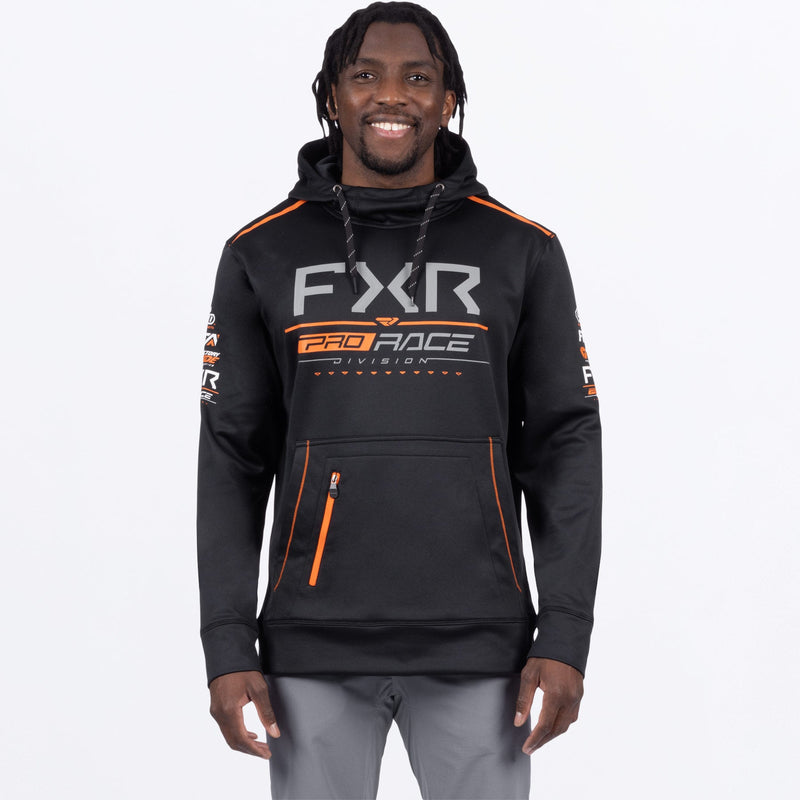 Chargez l'image dans la visionneuse de la galerie, MRaceDivTechPO_Hoodie_BlackOrange_SKU_252036-_1030_Fron
