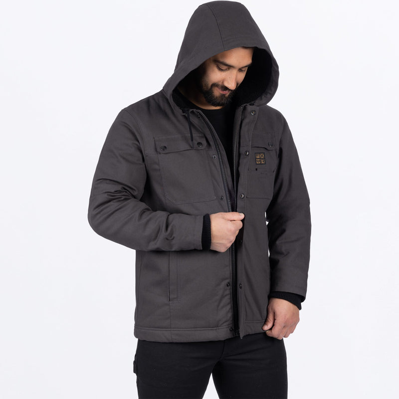 Chargez l'image dans la visionneuse de la galerie, UnisexRoughneckCanvas_Jacket_Asphalt_SKU_242061-_0800_Extra2
