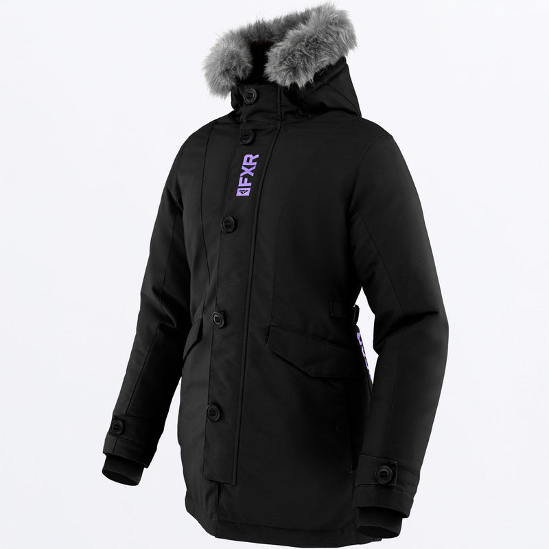 Chargez l'image dans la visionneuse de la galerie, SvalbardParka_Jacket_W_BlackLilac_210239-_1087_front

