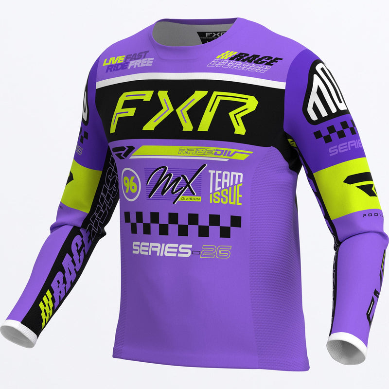 Chargez l'image dans la visionneuse de la galerie, PodiumGladiatorMX_Jersey_PurpleBlackHiVis_SKU_263342-_8010_Front
