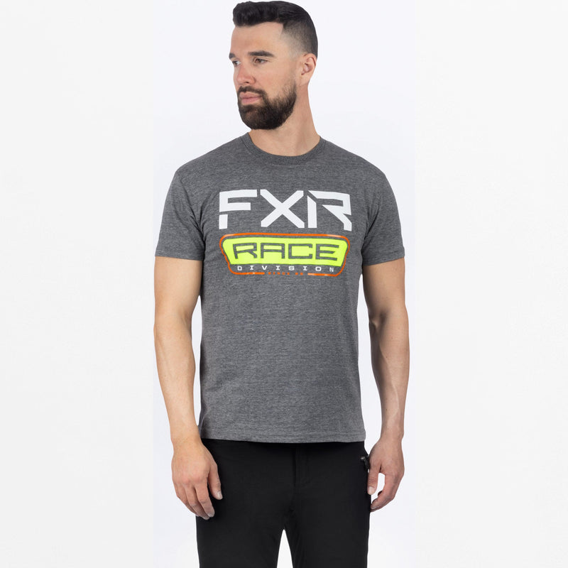 Chargez l'image dans la visionneuse de la galerie, RaceDiv_Prem_Shirt_M_CharHeatherHiVis_241319_0665_Front
