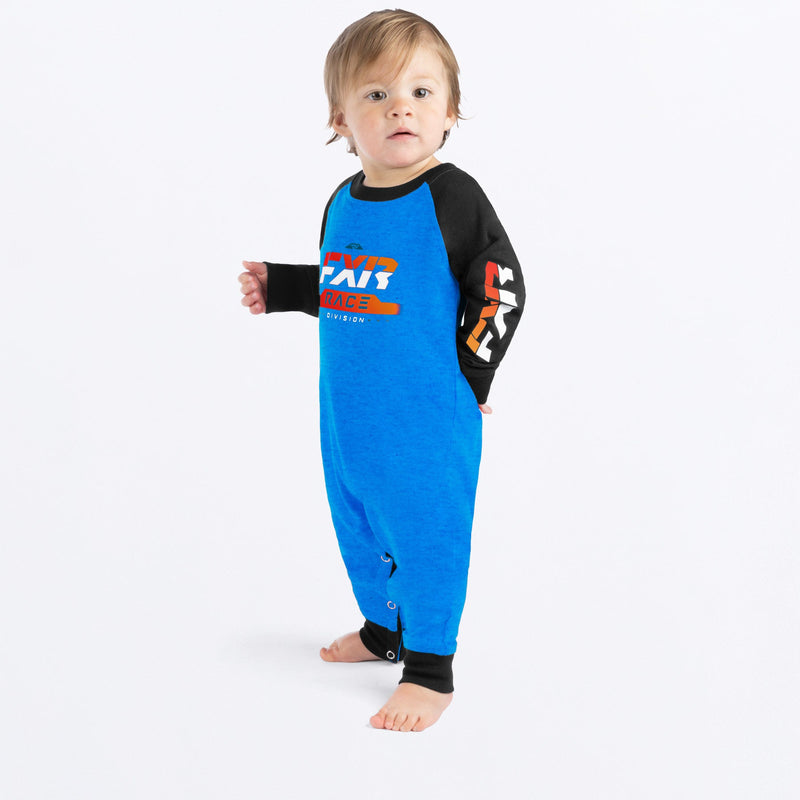 Chargez l'image dans la visionneuse de la galerie, InfantRaceDiv_Onesie_Y_BlueHeatherBlack_241537-_4110_Front
