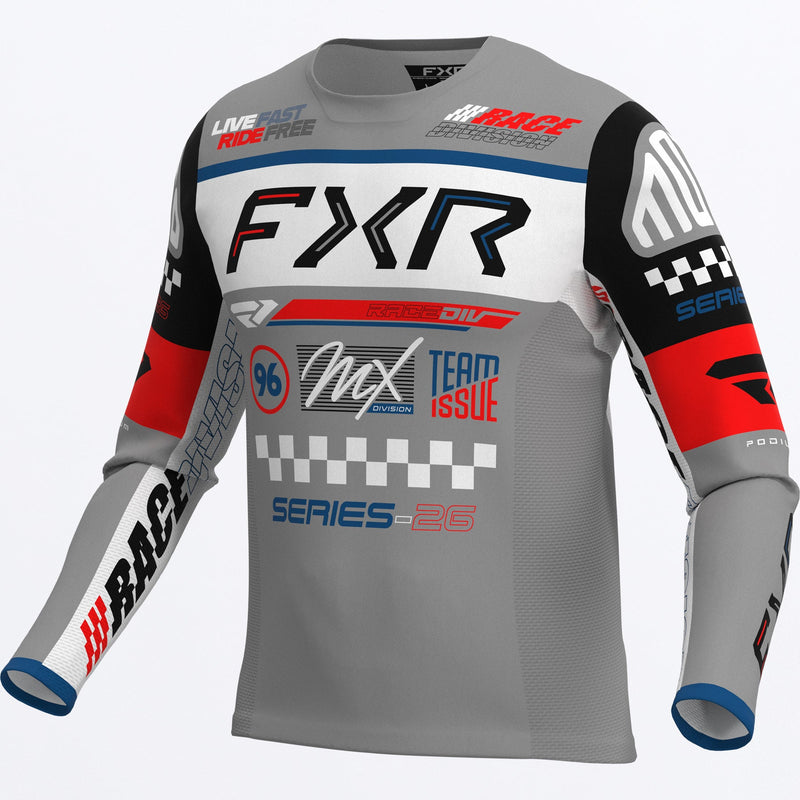 Chargez l'image dans la visionneuse de la galerie, PodiumGladiatorMX_Jersey_GreyWhiteBlack_SKU_263342-_0501_Front
