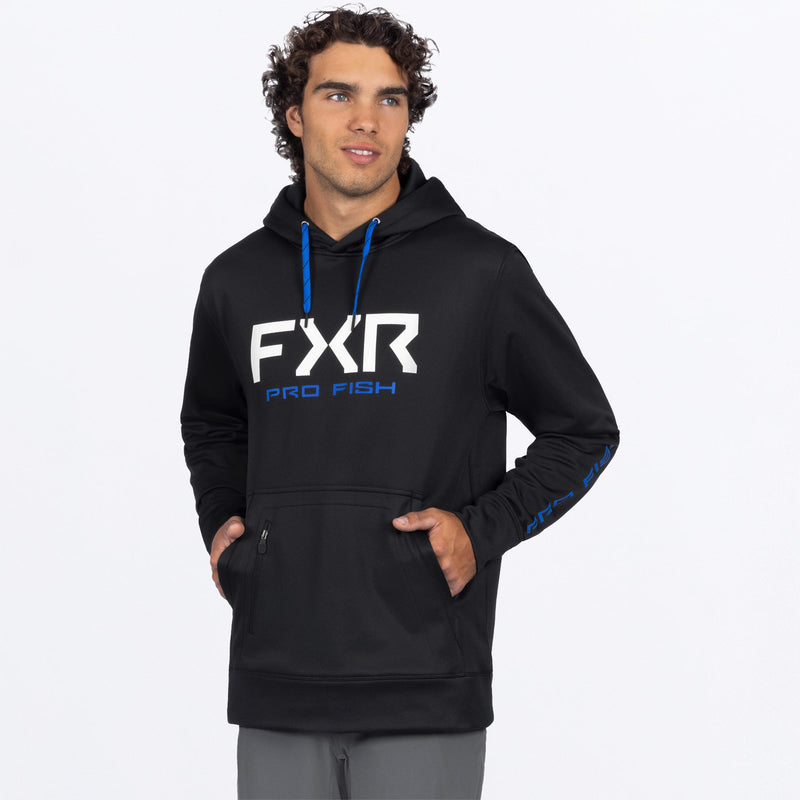 Chargez l'image dans la visionneuse de la galerie, MProFishTechPO_Hoodie_BlackCobalt_SKU_262037-_1040_Front
