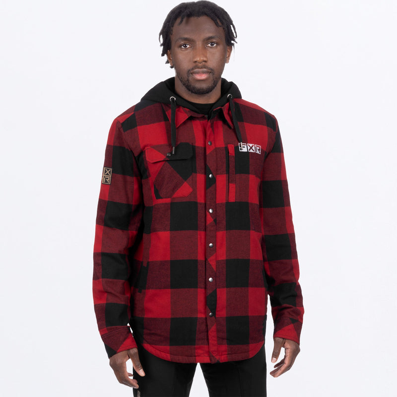 Chargez l'image dans la visionneuse de la galerie, UnisexTimberInsulatedFlannel_Jacket_RustBlack_SKU_231117-_3710_Front
