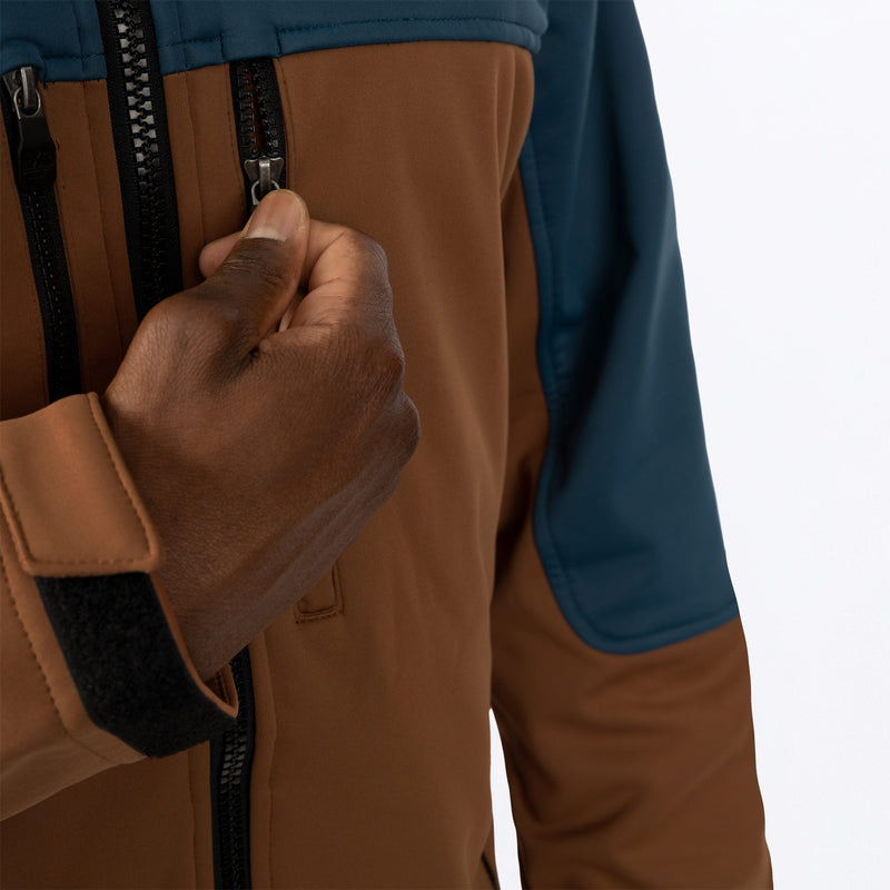 Chargez l'image dans la visionneuse de la galerie, ProSoftshell_Jacket_DarkSteelCopper_232001-_1903_frontDetail
