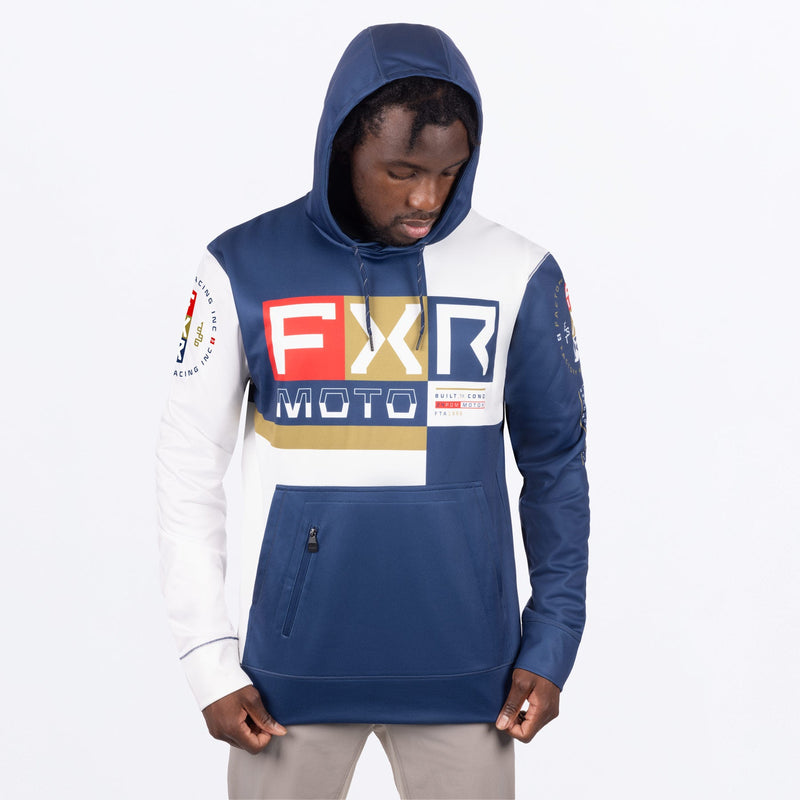 Chargez l'image dans la visionneuse de la galerie, MotoTechPO_Hoodie_M_NavyWhite_242039-_4501_side
