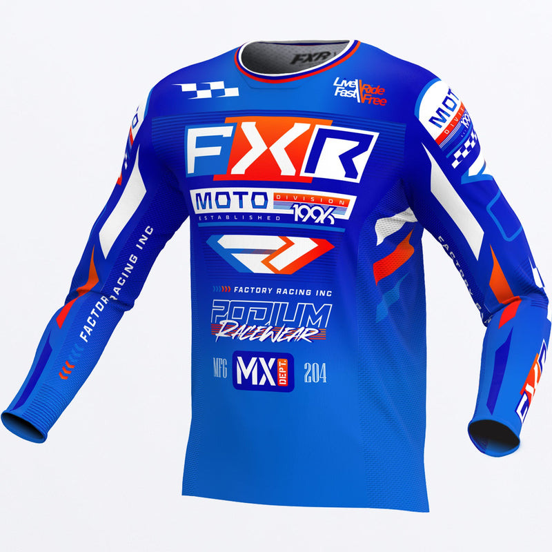 Chargez l'image dans la visionneuse de la galerie, Podium_GLADIATOR_MXJersey_BlueWhiteNukeRed_253335-_4001_front
