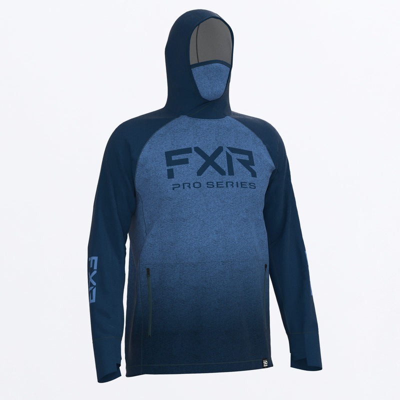 Chargez l'image dans la visionneuse de la galerie, Tournament_Pro_Hybrid_UPF_Pullover_Hoodie_M_BlueHeatherDarkSteel_232090_4103_front
