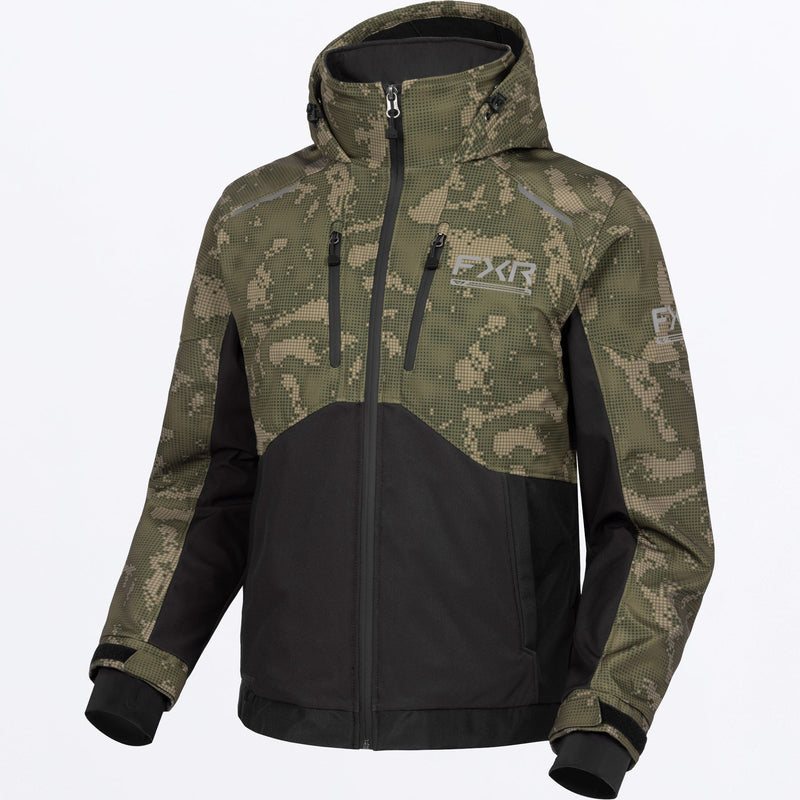 Chargez l'image dans la visionneuse de la galerie, MEvolutionFXTechShell_Jacket_MossShiftCoverBlack_SKU_270959-_7610_Front
