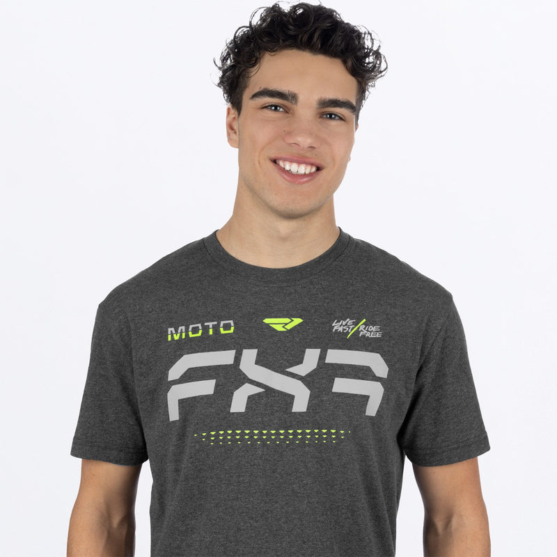 Chargez l'image dans la visionneuse de la galerie, MOTO_Prem_Shirt_M_CharHeatherHiVis_241314_0665_Detail
