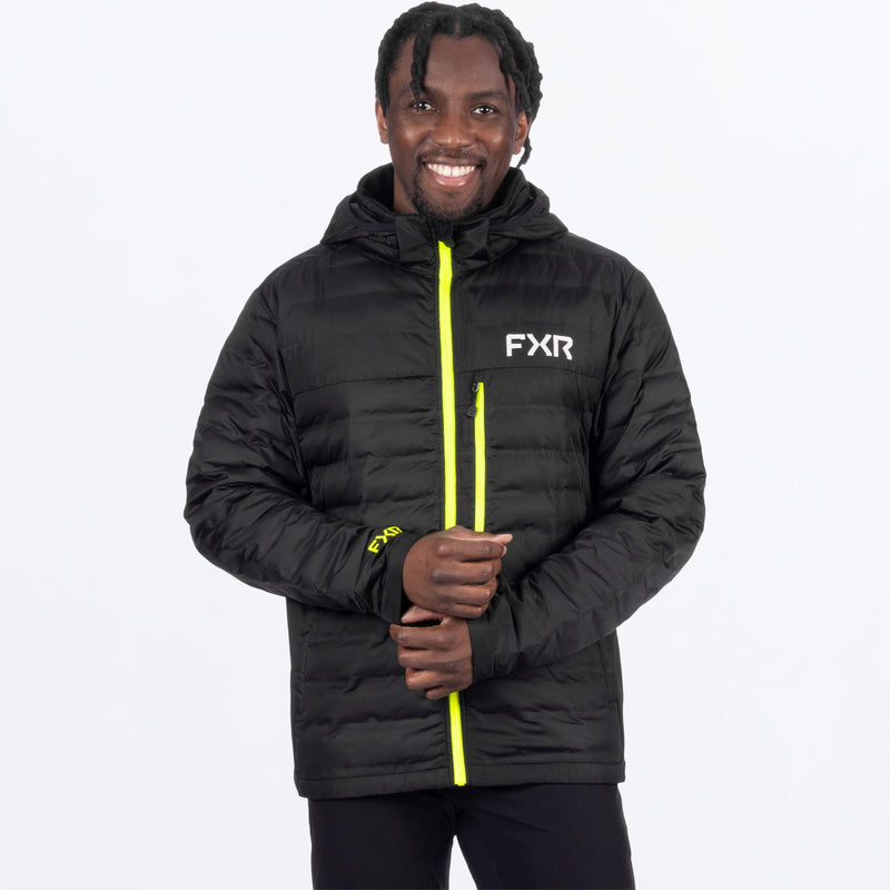 Chargez l'image dans la visionneuse de la galerie, MPodiumHybridQuilted_Jacket_BlackHiVis_SKU_261105-_1065_Front
