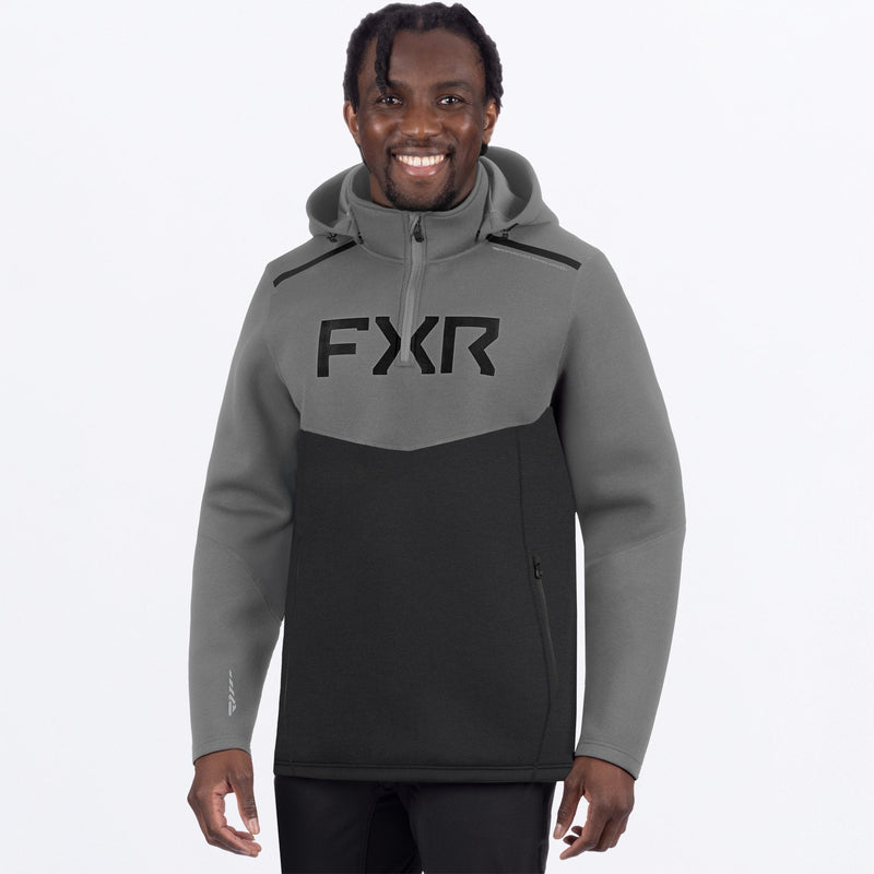 Chargez l'image dans la visionneuse de la galerie, MAltitudeTech_QuarterZipHoodie_CharGrey_SKU_261107-_0805_Front
