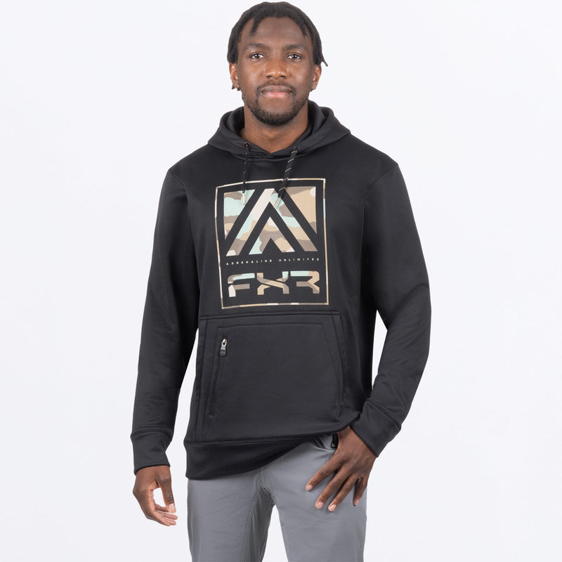 Chargez l'image dans la visionneuse de la galerie, Adrenaline_TechPOHoodie_M_BlackEarthCamo_248301-_1076_modelfront

