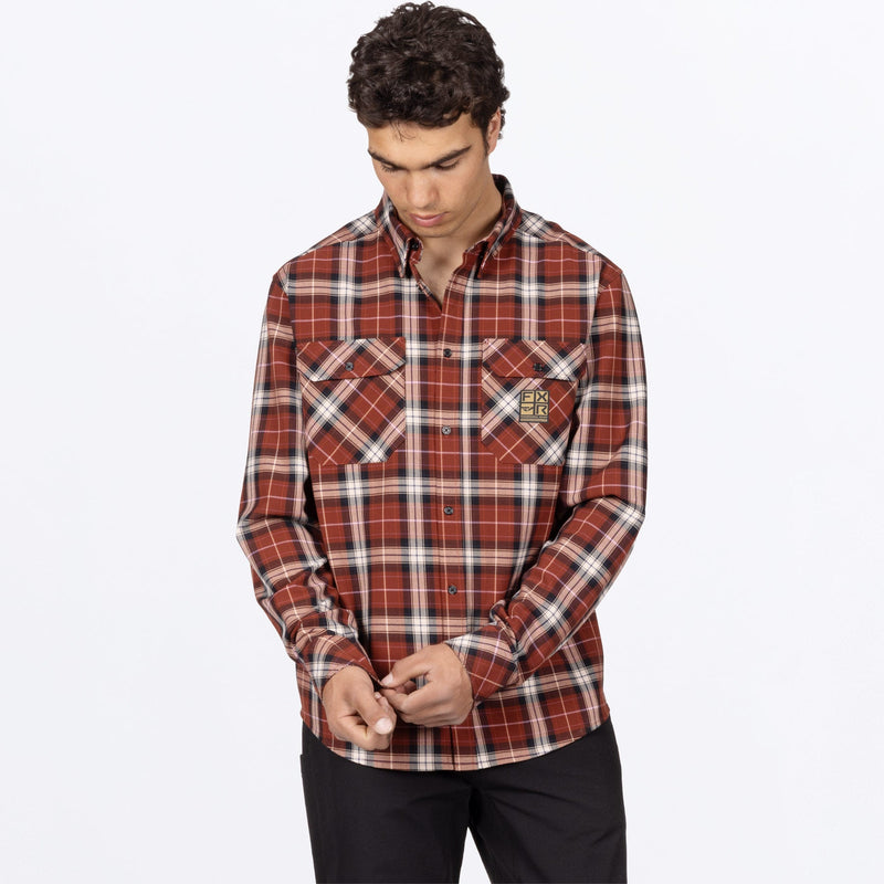 Chargez l'image dans la visionneuse de la galerie, MHDFlannel_Shirt_MaroonNavy_SKU_271116-_2545_Front
