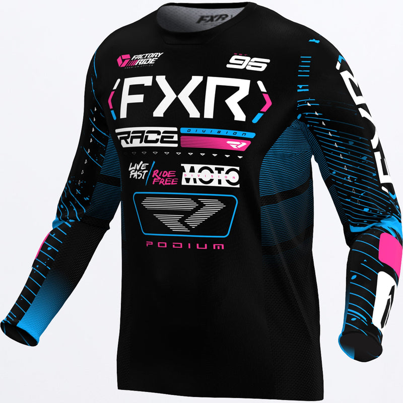 Chargez l'image dans la visionneuse de la galerie, Podium_MXJersey_BlkCyanPink_253325-_1042_front
