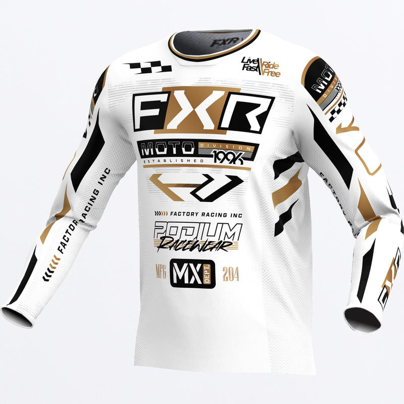 Chargez l'image dans la visionneuse de la galerie, Podium_Gladiator_MXJersey_YTH_WhiteBlackGold_253314-_0110_front

