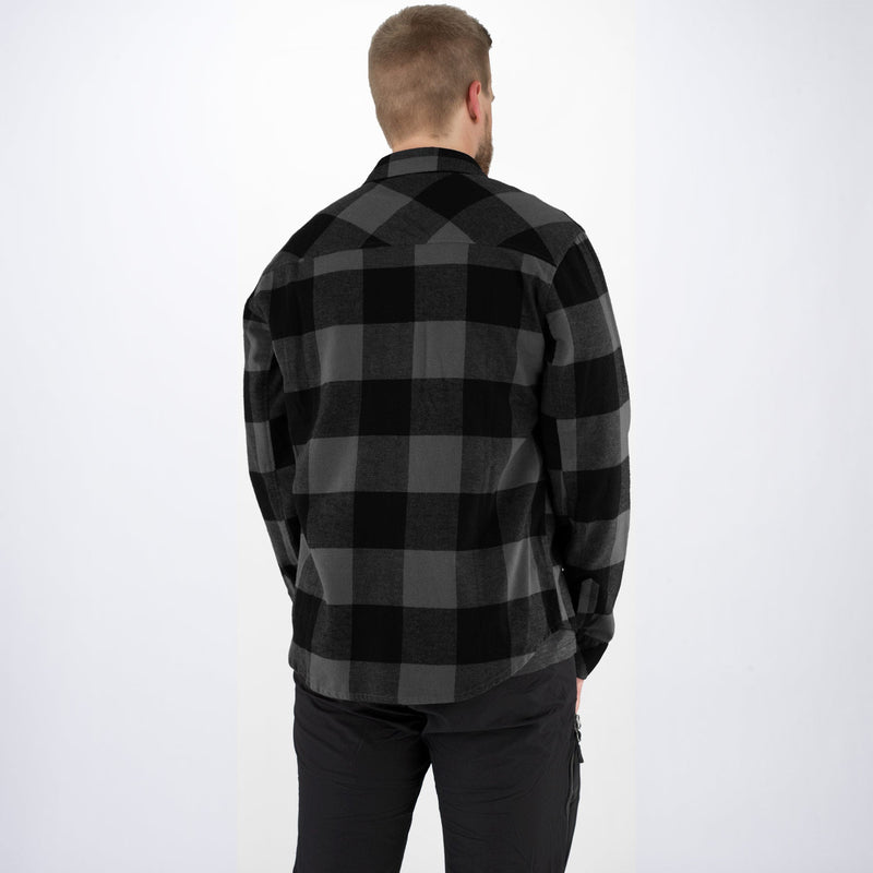 Chargez l'image dans la visionneuse de la galerie, Timber_FlannelShirt_M_CharcoalBlack_211106-_0810_back
