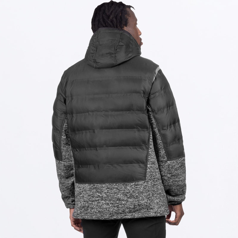 Chargez l'image dans la visionneuse de la galerie, ExcursionLiteHybridQuilted_Jacket_M_BlackGreyHeather_221133-_1007_back

