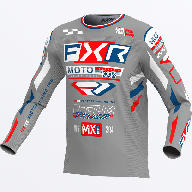 Chargez l'image dans la visionneuse de la galerie, Podium_GLADIATOR_MXJersey_GreyWhiteRed_253335-_0501_front

